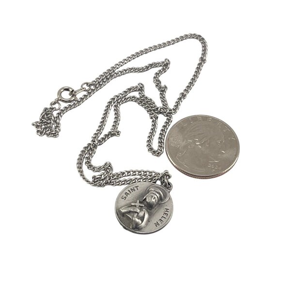 Saint Helen Silver Tone Religious Necklace - Picture 4 of 8